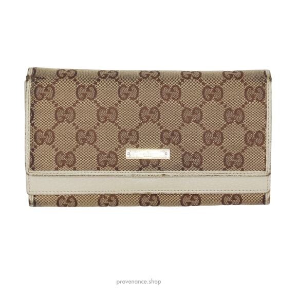 🔴 Gucci GG Canvas Long Wallet - White - Picture 1 of 10